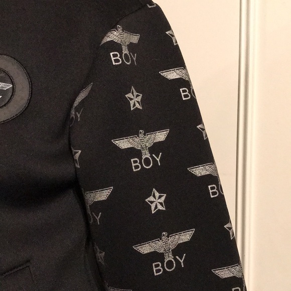 BOY LONDON Youth Small black Bomber Jacket 100% cotton with logo - Picture 5 of 11